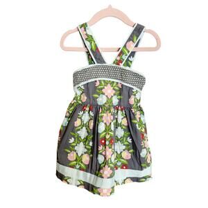 Matilda Jane | Girls Gray Blue Green Floral Polka Dot Halter Top | Size: 4Y